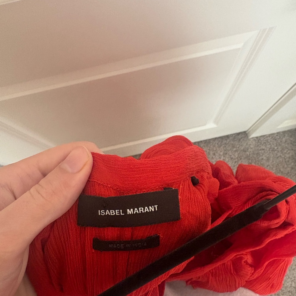 Isabel Marant Orange Ruffled Mini Dress - Picture 3 of 5